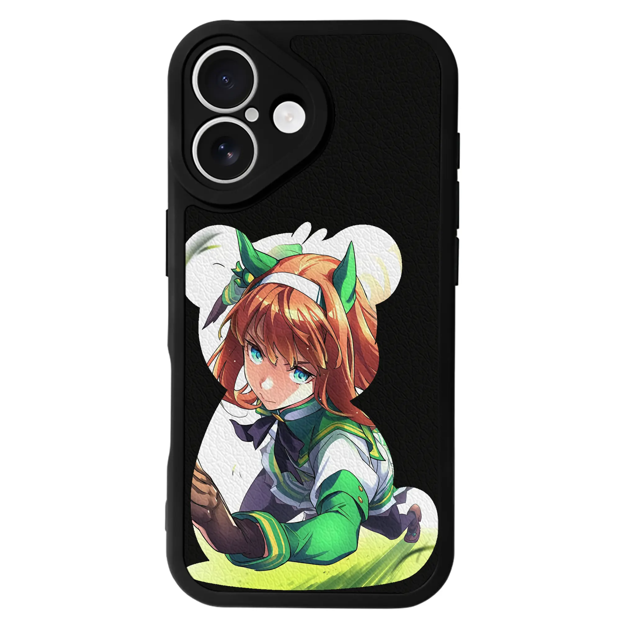 ウマ娘 プリティーダービー グッズ サイレンススズカ - IPhone 16シリーズ対応 ・ シリコンスマホケース ・ レザー調 ・ 高精度フィット ・ 耐衝撃 ・ ワイヤレス充電対応 ・ 精密カット